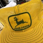 Vintage John Deere Trucker Hat All Mesh Snapback Yellow W  Yellow Patch Usa Nos