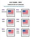 New  2023 Us Flag Set  5787-91  5789a  complete Set Of 6 Singles  2023 Mint Nh