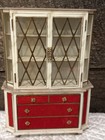 Vintage Ideal Petite Princess Hutch With Red Velvet Drawers     1960s Dollhouse