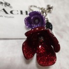 Coach Glitter Floral Flower Bag Charm With Pearl Rose Large Used