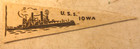 Vintage 1910s Wwi Uss Iowa Battleship Pennant Felt Ship Bread 9 5  Banner