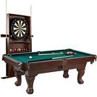 Barrington 90 Ball And Claw Leg Billiard  Pool Table With Cue Rack And Dartboard