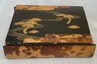 Antique Japanese Suzuribako Inkstone Writing Box Maki-e Gold Pine Trees