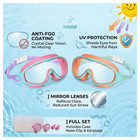 2 Pack Kids Swim Goggles Wide View Anti-fog Uv Protection Adjustable Strap