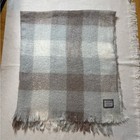 Foxford Plaid Mohair Wool Throw Blanket 57   x66   