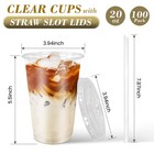 Ginkgo 100-pack 20oz Clear Plastic Iced Coffee Cups With Lids 20 Oz 