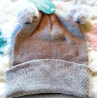 Toddler Fur Pompom Knit Beanie     Gray Winter Hat Baby Girl Boy Warm Cap