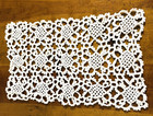 1 Vintage Hand Crocheted Cotton Lace Doily  Cream White 12    X 18    As Is