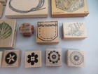 Wooden Rubber Stamps Used Mixed Lot Of 40 A