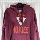 Nike Virginia Tech Hokies Jacket Men s Medium Full Zip Hooded Distressed Long Sl