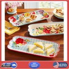 Pioneer Woman Floral Medley 3 Piece Ceramic Serving Platter Set