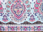 72 X 72 Boho Jacquard Scroll  Multi Color Fabric Shower Curtain   New  f117