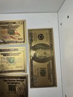 24k Gold Foil Novelty Us Dollar Banknotes Set  100  50  20  10  5  2  1
