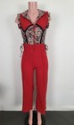 Vtg 70s Hooded Tie Wide Leg Disco Jumpsuit One Piece Womens Size 6 Small Vintage