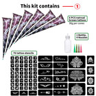 11 Sheet Total 84 Tattoo Stencils Sticker Pattern  6 Pcs Natrual Brown Temporary