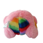 Vintage Plush 12    Rainbow Pink Rabbit Bunny  Plush Rare Colorful Sitting
