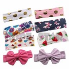 Cute Colorful Girl Kids Toddler Baby Headband Wrap Hair Bow Flower Band Bulk Set