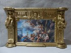 Dolls House Wide Cherub Ornate  Picture Frame With Picture 1   12th Scale