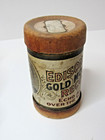 Vintage Edison Gold Moulded Cylinder Records Empty With Lid- Original Decor Us12