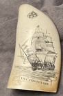 Scrimshaw Museum Reproduction-resin Whale Tooth-uss Constitution boston  Mass