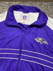 Nfl Baltimore Ravens Windbreaker Jacket Mens Large Purple Full Zip Lightweight