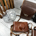 Lot Of Vintage Empty Leather Camera Cases   Flashes  Manuals - No Cameras 