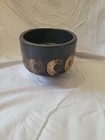 Mid Century Modern Abstract Japanese Ikebana Black Gold Planter Vintage