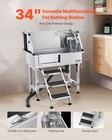 34  Dog Grooming Bath Tub Stainless Steel W Stairs Faucet Left Door