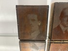 Set Of 3 Antique Copper Plate Printer Wood Block Photo Negative Newspaper