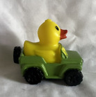 Yellow Rubber Duck In A Green Squeaking Jeep Ducking Dashboard Ornament
