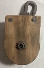 Antique Wood Block With Wood Pulley Iron Hook As Found