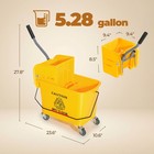 Compact Mop Bucket With Wringer On Wheels 21 Quart Yellow