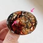 Victorian Antique Sterling Silver Moss Agate Large Oval Brooch Jewellery