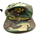 Vtg Iowa Department Narcotics Enforcement Camo Snap Back Hat 1994 Taskforce