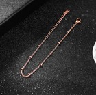 Women Rose Gold Beaded Beads Ankle Bracelet Chain Foot Anklet A-b