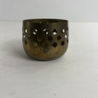 Vintage Brass Candle Holder With Subtle Star Cutout Pattern
