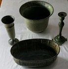 Green Patina Antiques Made In India Set Of Four Decorative Real Metal           