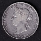 Canada 1872h 25c Twenty Five Cent Silver Quarter Queen Victoria F  925 Silver