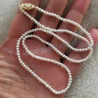 Mini 2-3mm Real Natural White Akoya Pearl Necklace 14-28   14k Gold Clasp