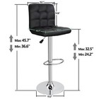 Set Of 4 Bar Stools Black Adjustable Height Dining Swivel Pub Counter Chair