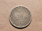1940 Mexico 10 Centavos Struck Through Grease Error On Reverse Thru Mexican Coin