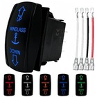 Anchor Windlass Rocker Switch 12v-24v 4 Pin Spdt  on -off- on  3 Position Blue
