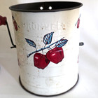 Lot 3 Vintage Flour Sifters Red Handle Wood  Metal - Bromwell   s  Androck  