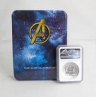 2018 Avengers Infinity War 2 Oz Silver Fiji Ngc 70 Antiqued Thanos Cib Rare
