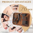 26pcs Professional Stainless Steel Manicure   Pedicure Nail Clipper Grooming Kit