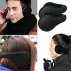 Ear Muffs Winter Ear Warmers Fleece Earwarmer Mens Womens Behind Head Band Black