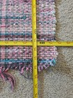 Vtg Red Blue Handmade Cotton Rag Rug 52  X 26  Farmhouse Country Primitive 
