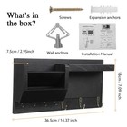 Dntorx Wall Mail Organizer W  Shelf   7 Hooks Wood Key Holder Rack  Brown