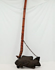 Vintage Japanese Wooden Fish Jizai Kagi Irori Pot Holder Hook