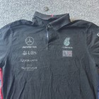 Mercedes-amg Polo Mens Size L Black F1 Racing Team Petronas Sponsor Logo